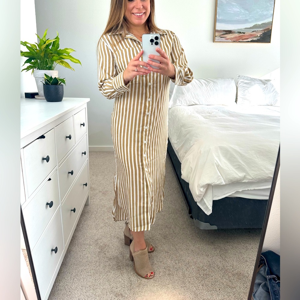Banana Republic Striped Shirtdress - Petite Small NWT